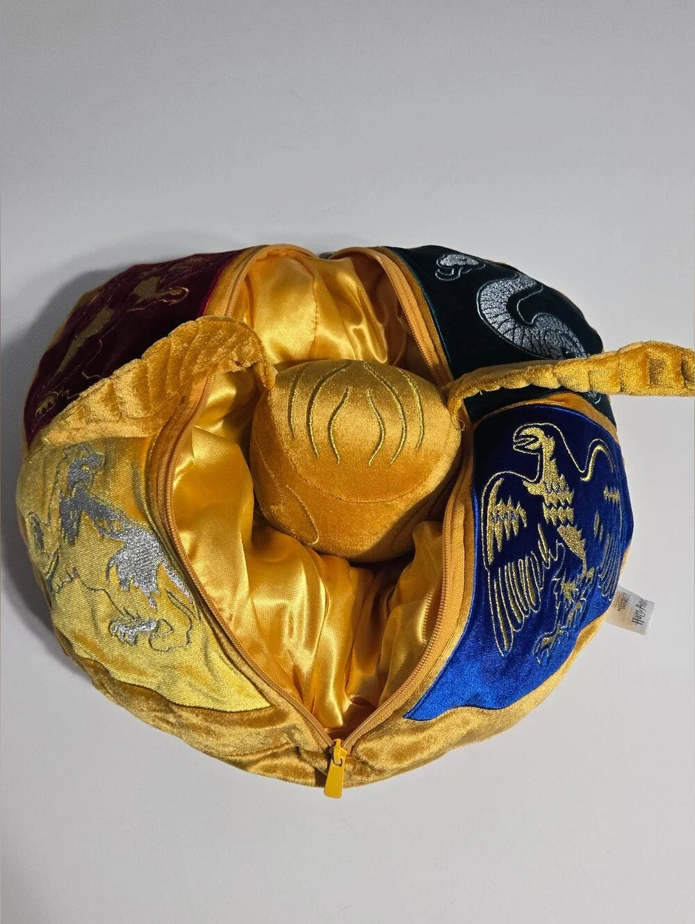 Harry Potter Golden Snitch Hogwarts Crest Transforming Plush Pillow 15” NWT